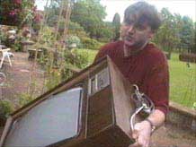 This big telly is SMAAAASHED!